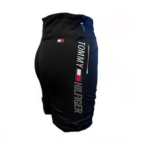 Tommy Hilfiger Spott Black Women’s Shorts — Size Small Screenprint Logo Y2K